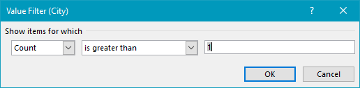 Filter Duplicates Excel Pivot Table